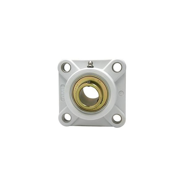 SINGLE ROW BALL BEARING - 5/8 ZINC WIDE SET SCREW WHITE 4-BOLT FLANGE